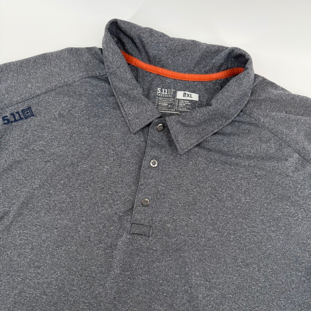 5.11 Tactical Polo Shirt Mens 2XL Gray Short Sleeve Performance Moisture Wicking